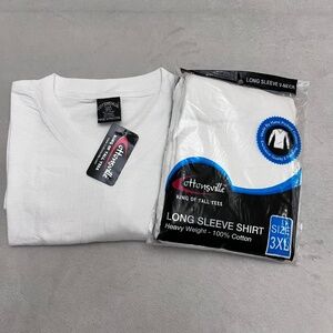Set of two Cottonsville Mens 3XL Long Sleeve  White T Shirt King Of Tall Tees
